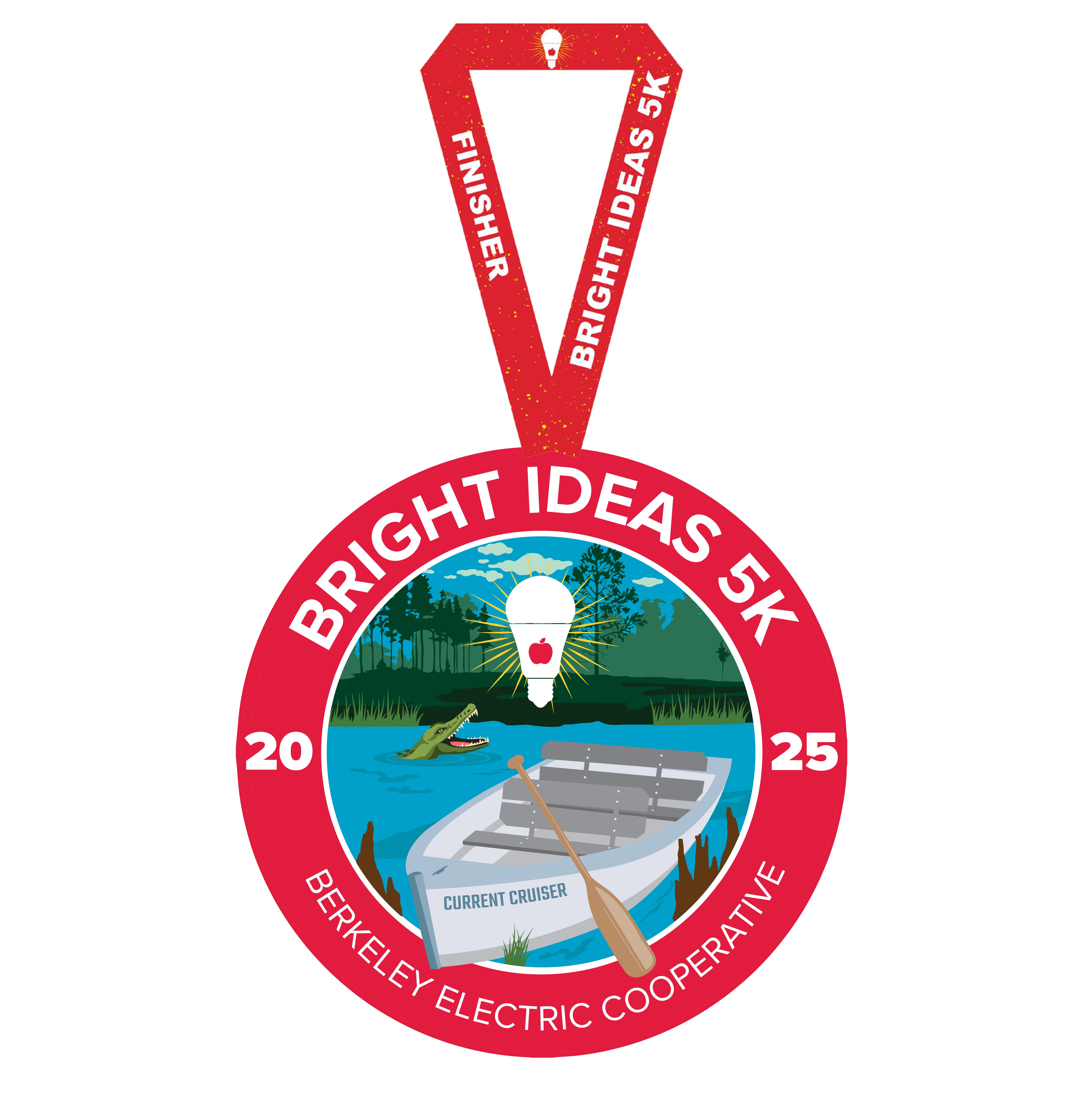 Bright Ideas 5K medal with swamp boat