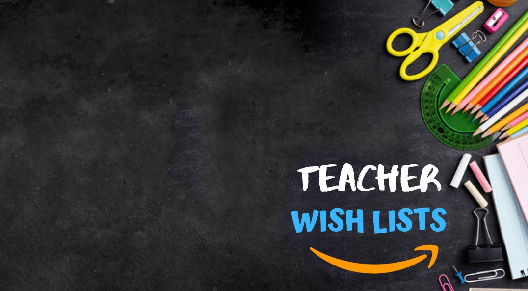 black board with Amazon Wish List logo